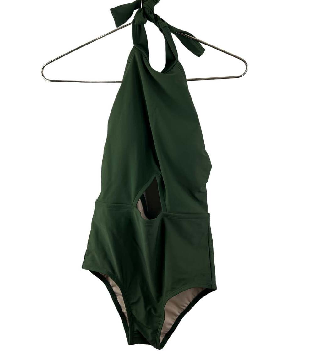 Kona Sol Green Coverage One Piece Swimsuit Nylon Stretch Halter Neck Sz S Small